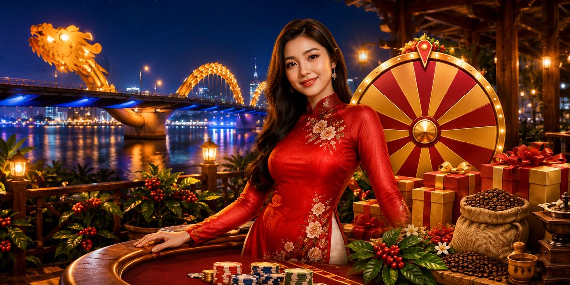 Người chơi Đà Nẵng mặc áo dài tham gia rút thăm may mắn tại sự kiện ngoài trời
